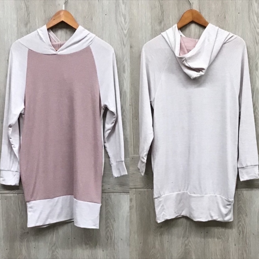 Mauve Two Tone Lightweight Hoodie BB152